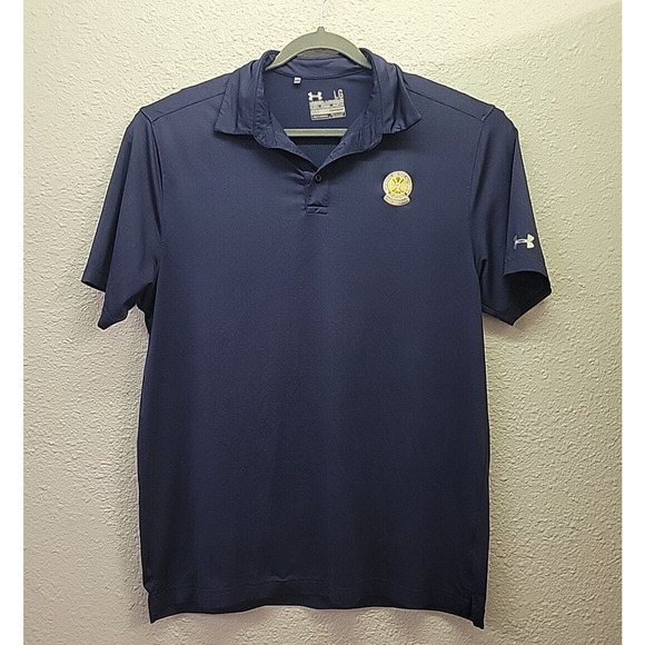 Men’s PGA Under Armour ColdBlack Heat Gear Short Sleeve Polo Size L | Navy Blue - Picture 1 of 7